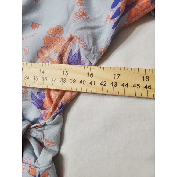 SELFIE LESLIE Women's Size Med. Cami Angel Sleeve Blue Tie Waist Wrap Dress - Picture 10 of 15